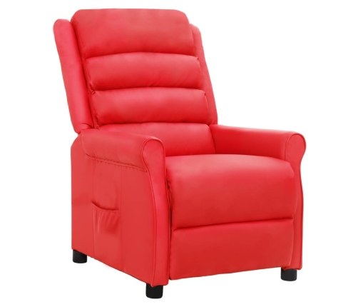 Sillón reclinable de cuero sintético rojo