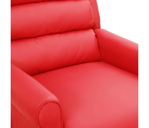 Sillón reclinable de cuero sintético rojo