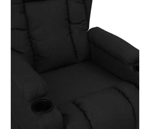 Sillón reclinable de tela negro