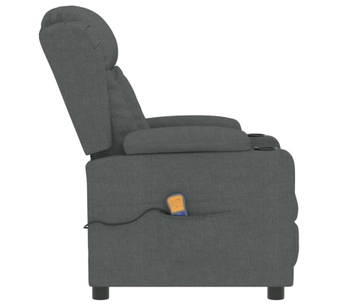 Sillón de masaje de tela gris oscuro