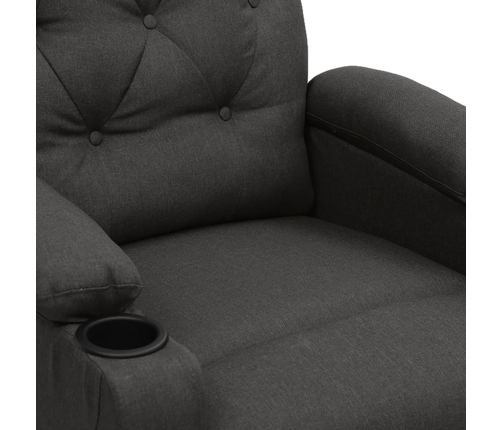 Sillón de masaje de tela gris oscuro