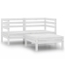 Juego de muebles de jardín 3 pzas madera maciza de pino blanco