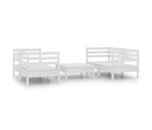 Juego de muebles de jardín 5 pzas madera maciza de pino blanco