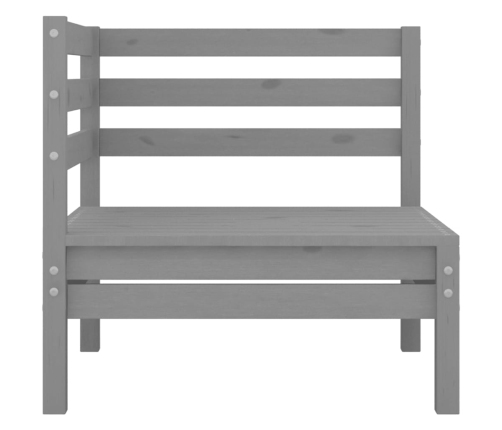 Juego de muebles de jardín 5 piezas madera maciza de pino gris