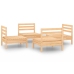 Juego de muebles de jardín 4 piezas madera de pino maciza