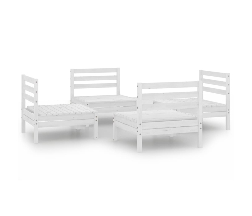 Juego de muebles de jardín 4 pzas madera maciza de pino blanco