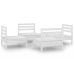 Juego de muebles de jardín 4 pzas madera maciza de pino blanco