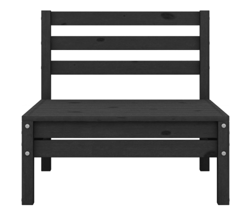 Juego de muebles de jardín 8 pzas madera maciza de pino negro