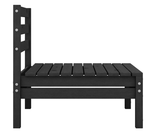 Juego de muebles de jardín 8 pzas madera maciza de pino negro