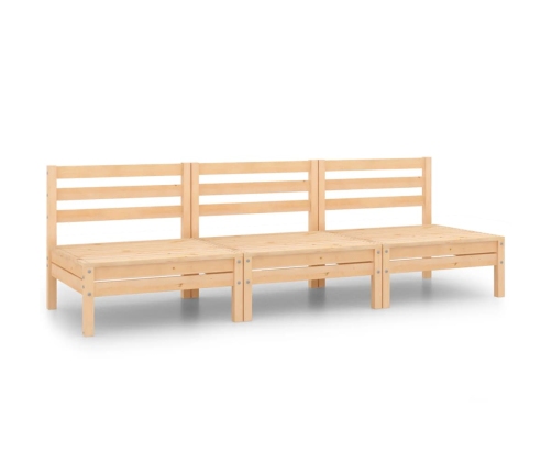 Juego de muebles de jardín 3 piezas madera maciza de pino
