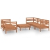 Juego muebles de jardín 6 pzas madera maciza pino marrón miel