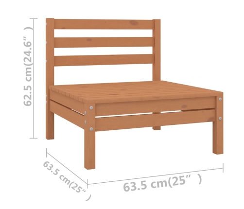 Juego muebles de jardín 6 pzas madera maciza pino marrón miel
