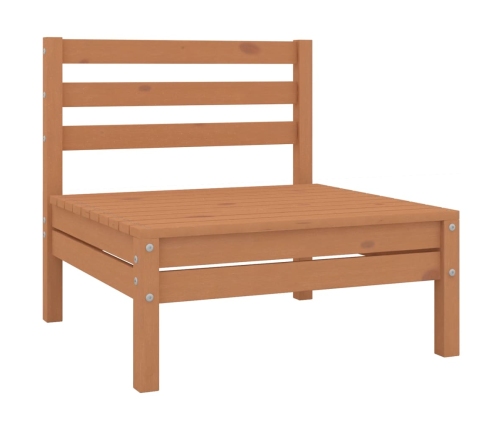 Juego muebles de jardín 6 pzas madera maciza pino marrón miel