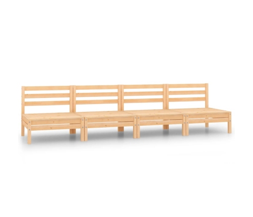 Juego de muebles de jardín 4 piezas madera maciza de pino