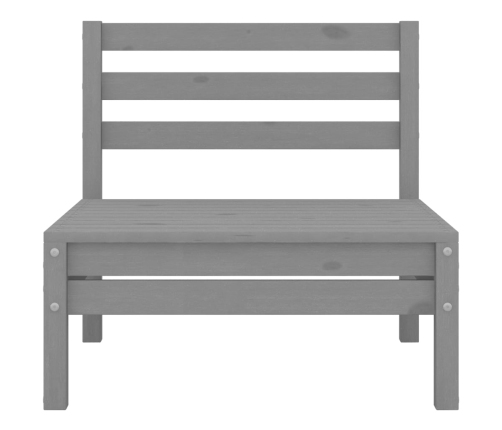 Juego de muebles de jardín 5 piezas madera maciza de pino gris