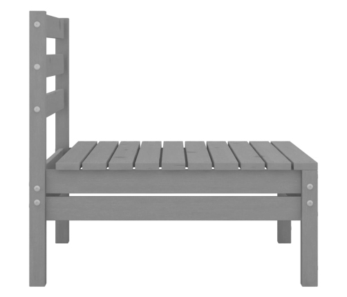 Juego de muebles de jardín 5 piezas madera maciza de pino gris