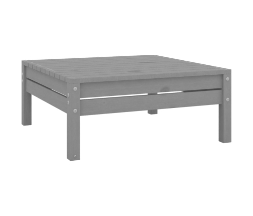 Juego de muebles de jardín 5 piezas madera maciza de pino gris