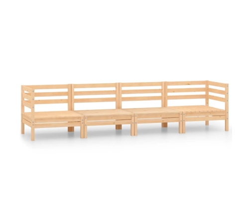 Juego de muebles de jardín 4 piezas madera maciza de pino
