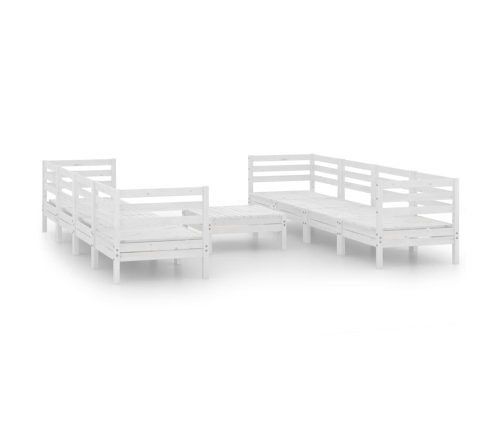 Juego de muebles de jardín 9 piezas madera maciza pino blanco