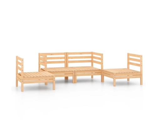 Juego de muebles de jardín 4 piezas madera maciza de pino
