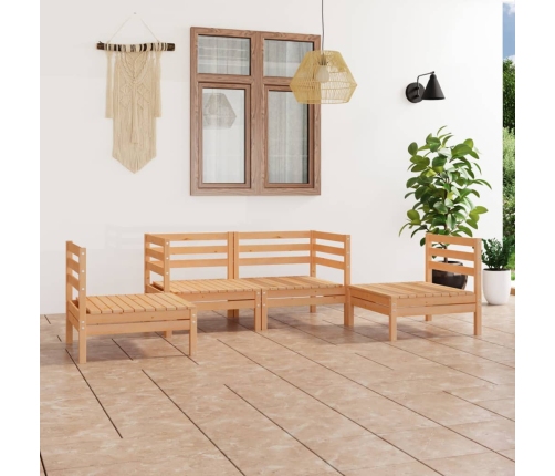 Juego de muebles de jardín 4 piezas madera maciza de pino
