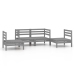Juego de muebles de jardín 4 piezas madera maciza de pino gris