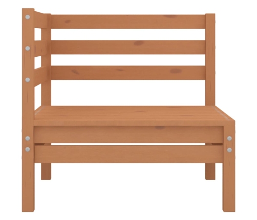 Juego muebles de jardín 6 pzas madera maciza pino marrón miel