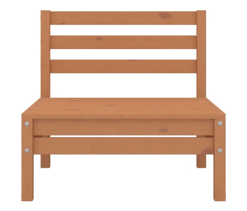 Juego muebles de jardín 6 pzas madera maciza pino marrón miel