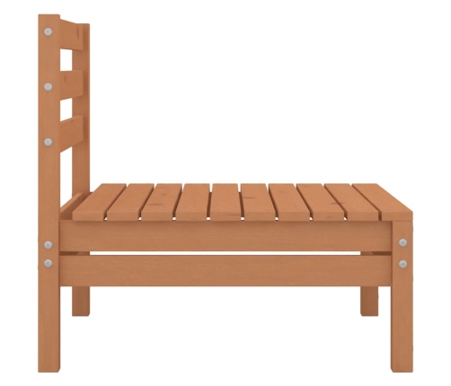 Juego muebles de jardín 6 pzas madera maciza pino marrón miel
