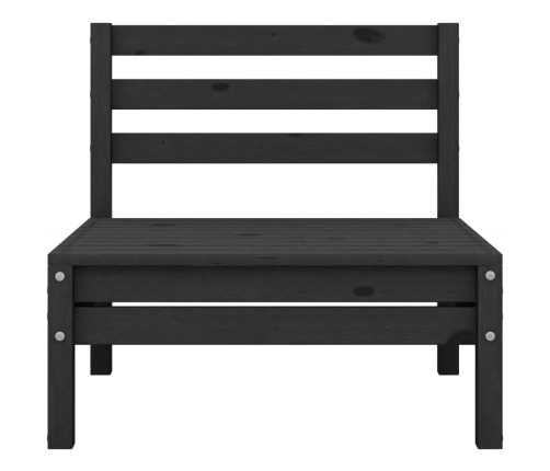 Juego de muebles de jardín 6 pzas madera de pino maciza negro