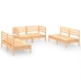 Juego de muebles de jardín 6 piezas madera maciza de pino