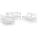 Juego de muebles de jardín 6 piezas madera maciza pino blanco