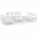 Juego de muebles de jardín 7 piezas madera maciza pino blanco
