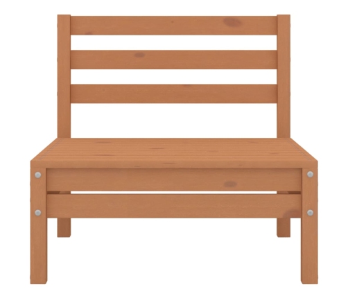 Juego muebles de jardín 8 pzas madera maciza pino marrón miel