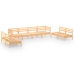 Juego de muebles de jardín 8 piezas madera maciza de pino