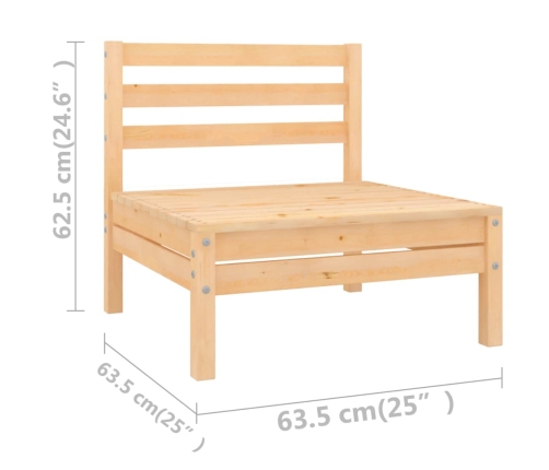 Juego de muebles de jardín 8 piezas madera maciza de pino