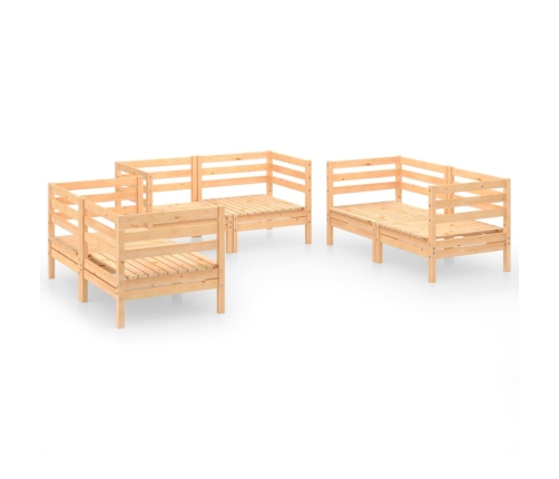 Muebles de jardín 6 piezas madera maciza de pino