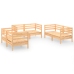 Muebles de jardín 6 piezas madera maciza de pino