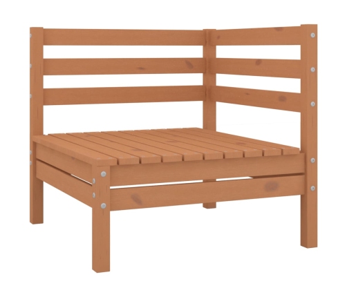 Muebles de jardín 8 piezas marrón miel madera maciza de pino