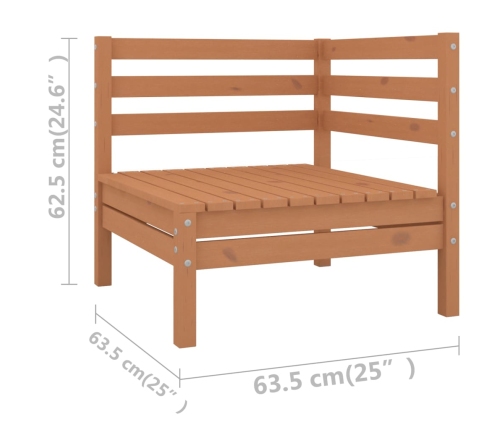 Muebles de jardín 8 piezas marrón miel madera maciza de pino