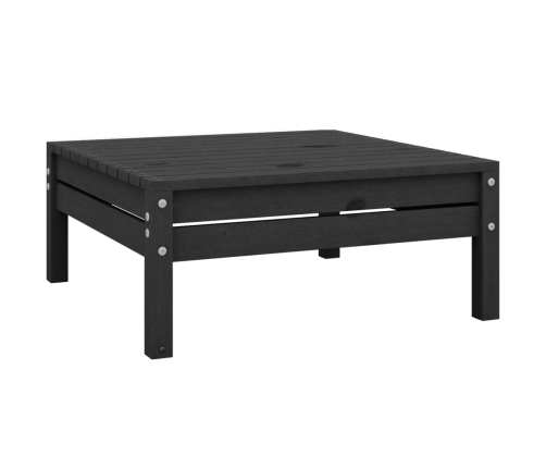 Juego de muebles de jardín 8 pzas madera de pino maciza negro