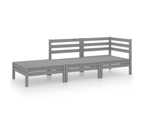 Juego de muebles de jardín 3 pzas madera maciza de pino blanco
