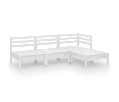 Juego de muebles de jardín 4 piezas madera maciza pino blanco