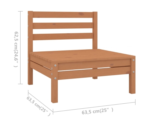 Juego muebles de jardín 4 pzas madera maciza pino marrón miel