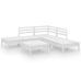 Juego de muebles de jardín 6 piezas madera maciza pino blanco
