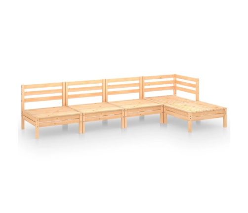 Juego de muebles de jardín 5 piezas madera maciza pino