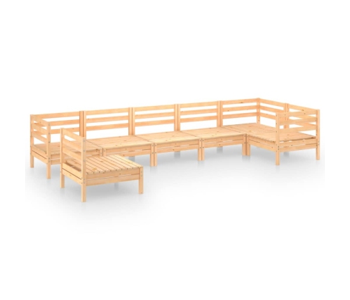 Juego de muebles de jardín 7 piezas madera maciza pino