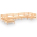 Juego de muebles de jardín 7 piezas madera maciza pino