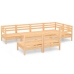 Juego de muebles de jardín 7 piezas madera maciza pino