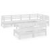 Juego de muebles de jardín 8 piezas madera maciza pino blanco